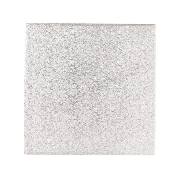 8" Cut Edge Square Silver Cake Card