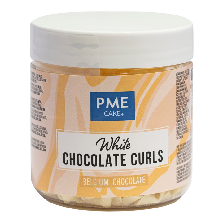 PME White Belgian Chocolate Curls - 85g