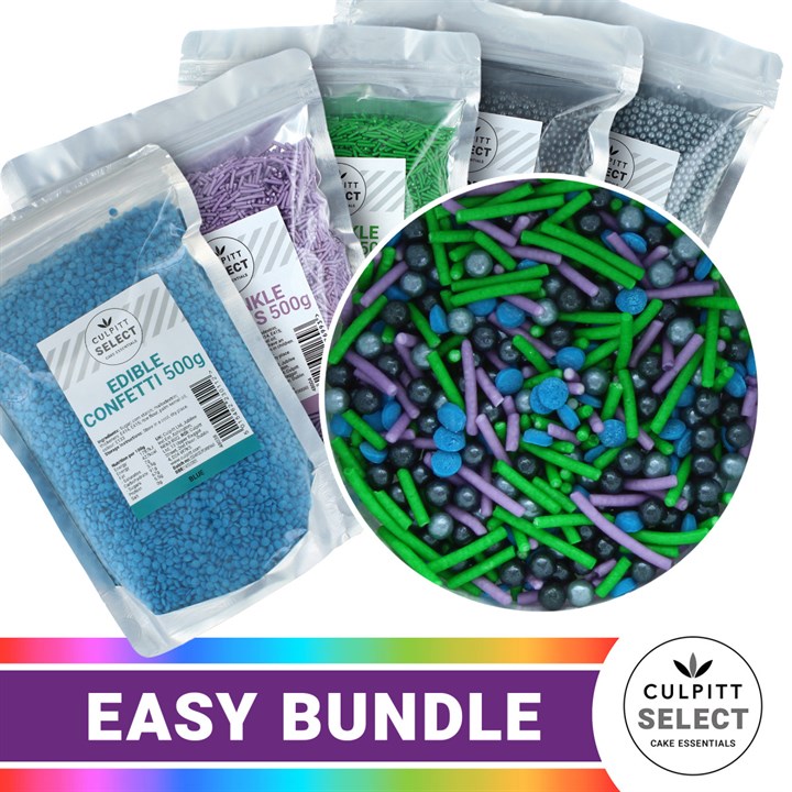 Culpitt Select Party Cake Sprinkles Bundle - Green & Black