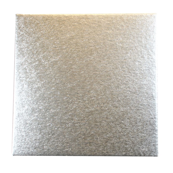 Single Thick Square Silver Cut Edge Cake Card - 15"
