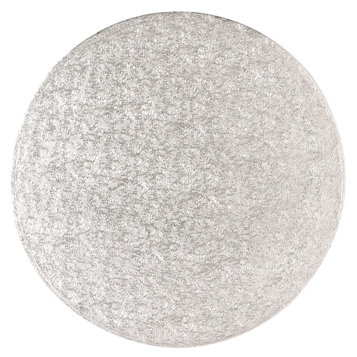 9'' (228mm) Double Thick Round Turned Edge Cake Cards Silver Foil (between 2.5 & 3mm Thick)