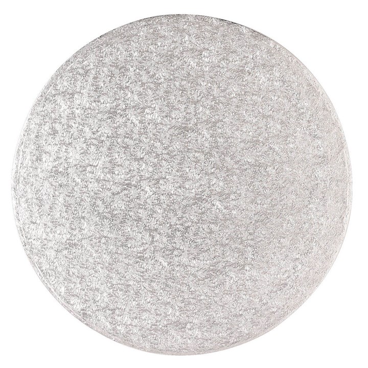 5 x5mm Thick Round Silver Cake Board 9"