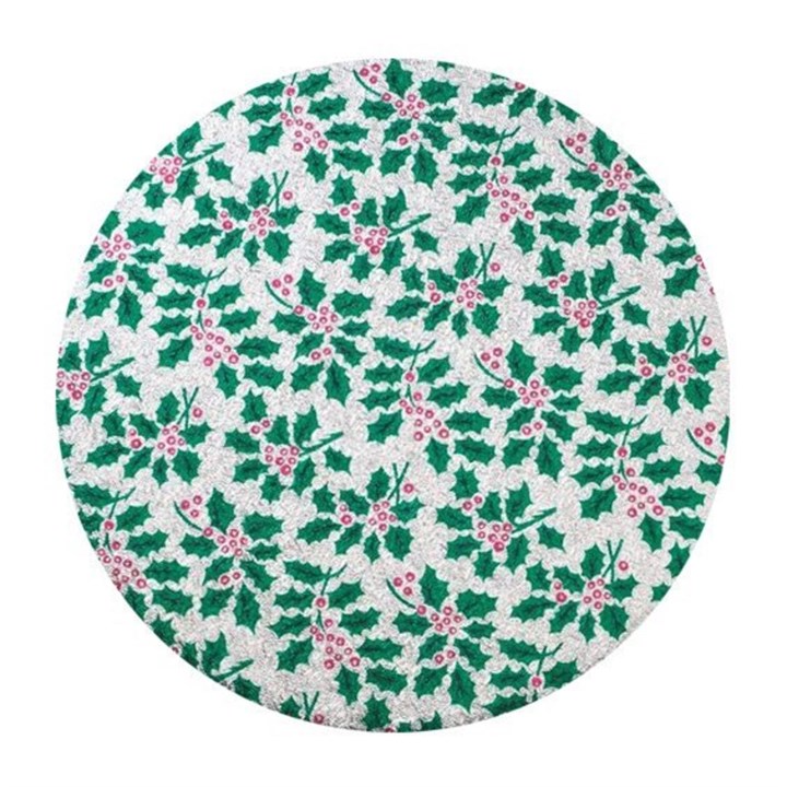 8" Round Double Thick Holly Card, 25 Pack