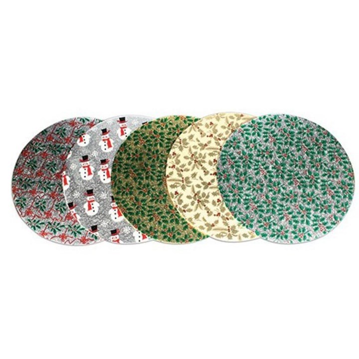 10" Round Christmas Cake Boards - Pack of 10
