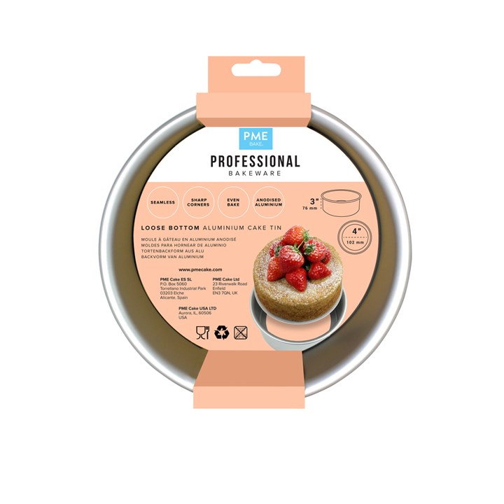 PME Loose Base Round Cake Tin (4 x 3")
