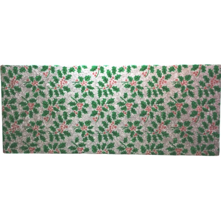 Silver Holly Christmas Cake Card 12'' x 5'' (304 x 127mm), Pack of 5