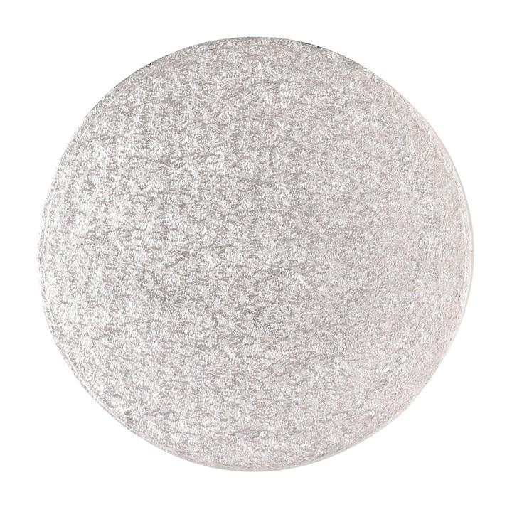 Round Hardboard Silver Cake Board - 8"