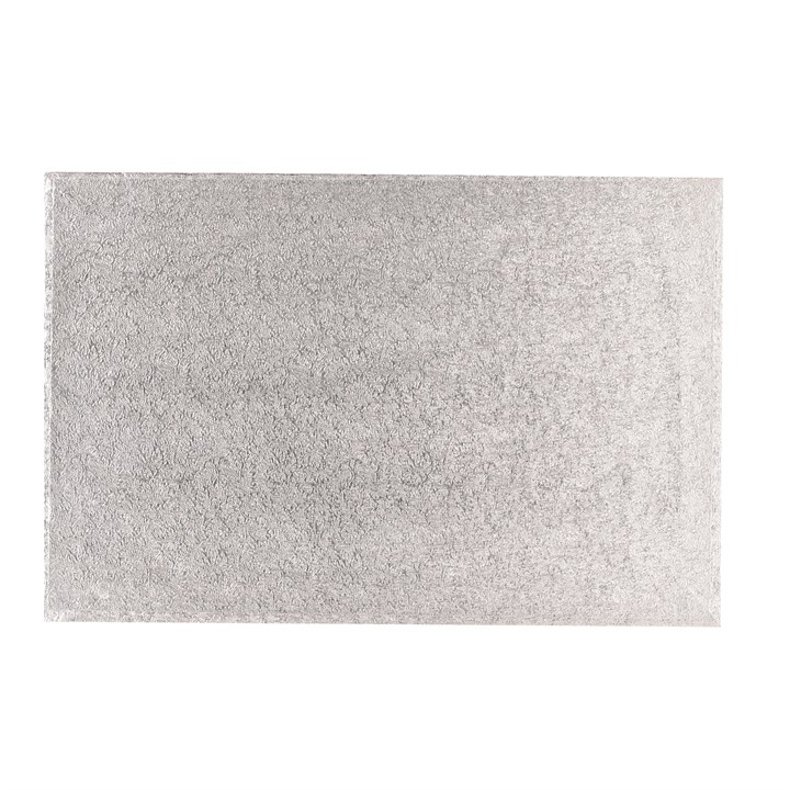 Oblong Hardboard Silver Cake Board - 18" x 14"