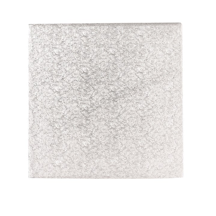 8" Square Silver Cake Hardboard
