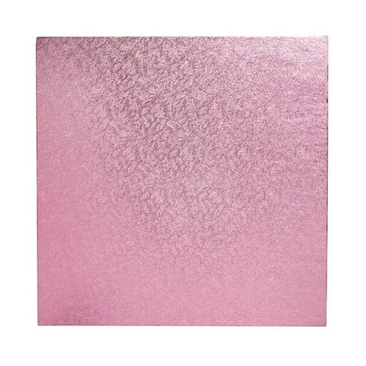 8" (203mm) Double Thick Round Turned Edge Cake Card Light Pink Foil (between 2.5 & 3mm thick)