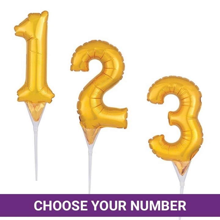 Gold Number Cake Balloons