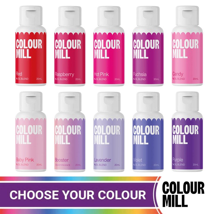 Colour Mill Oil Blend Food Colouring - Reds, Pinks, and Purples - 20ml