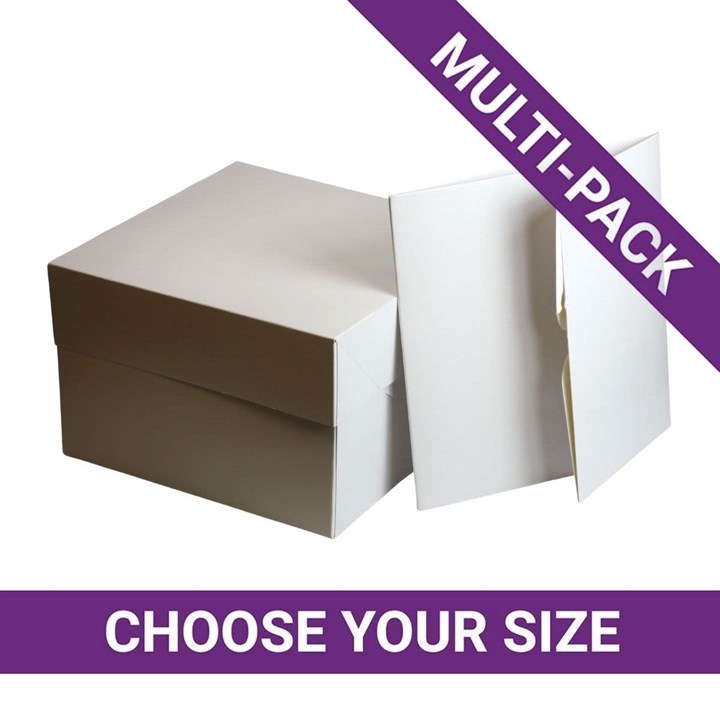 White Cake Box & Lid - Multipack