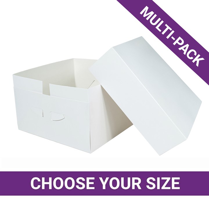 White Cake Box & Lid - Multipack