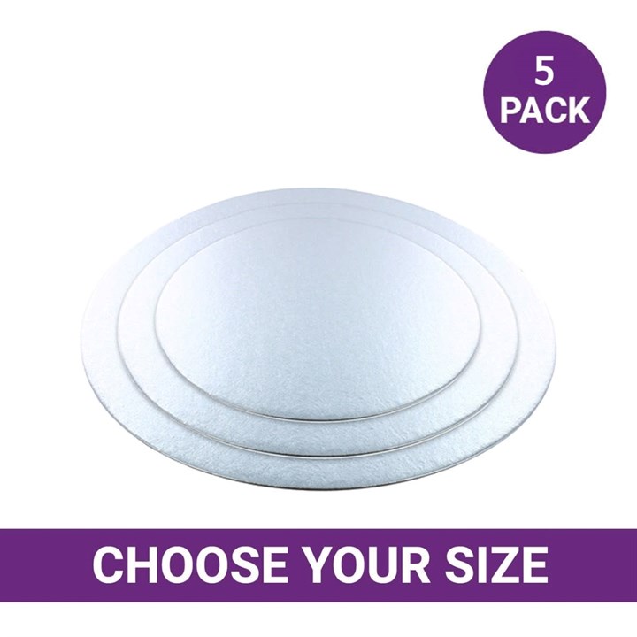 Single Thick Cut Edge Round Cake Cards - Pack Of 5