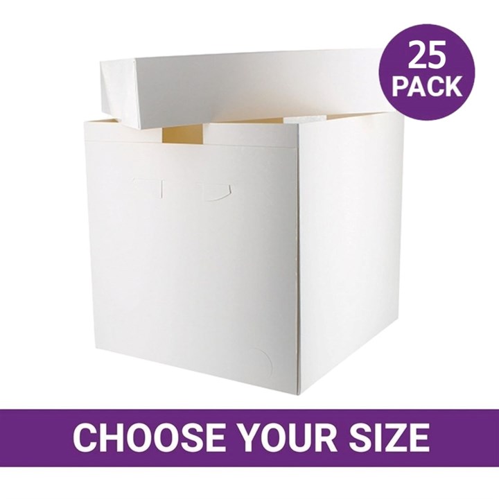 White Tall Cake Boxes - Pack of 25
