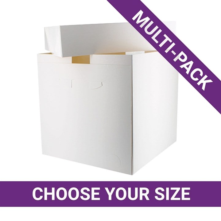 White Tall Cake Boxes - Pack of 10