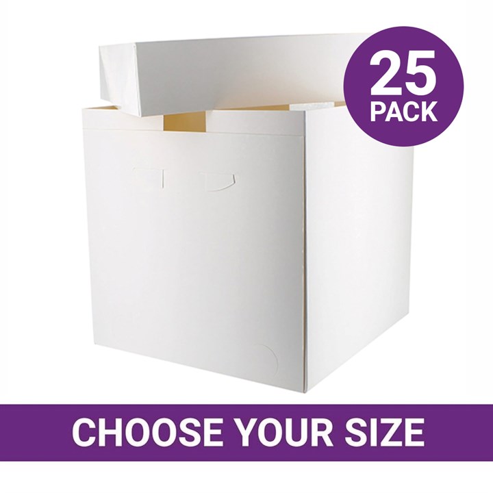 White Tall Cake Boxes - Pack of 25