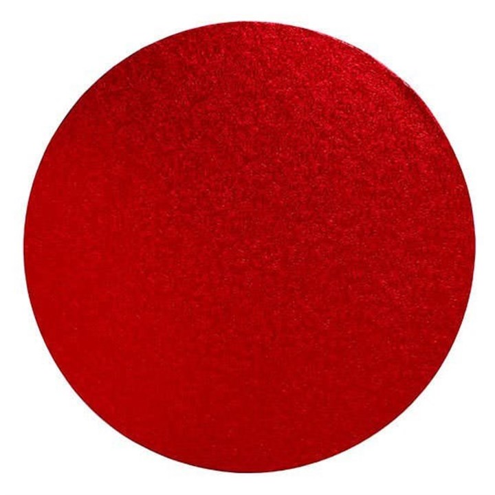 Bulk Pack - Round Red Cake Drum Board - 8" - Pack of 5