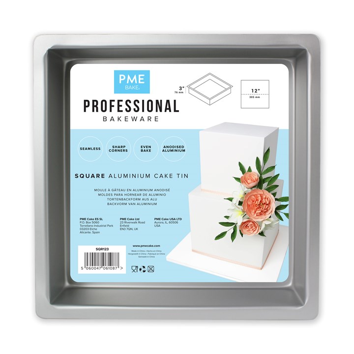 PME Square Cake Tin - 12" x 3"