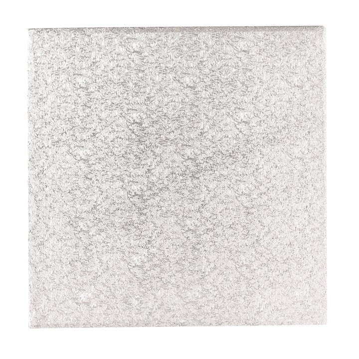 Single Thick Square Silver Cake Card - 7"
