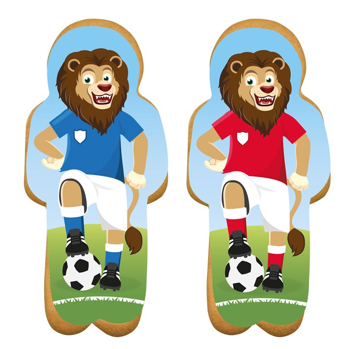 Footballing Lion Gingerbread Sugar Plaques 75 x 163mm