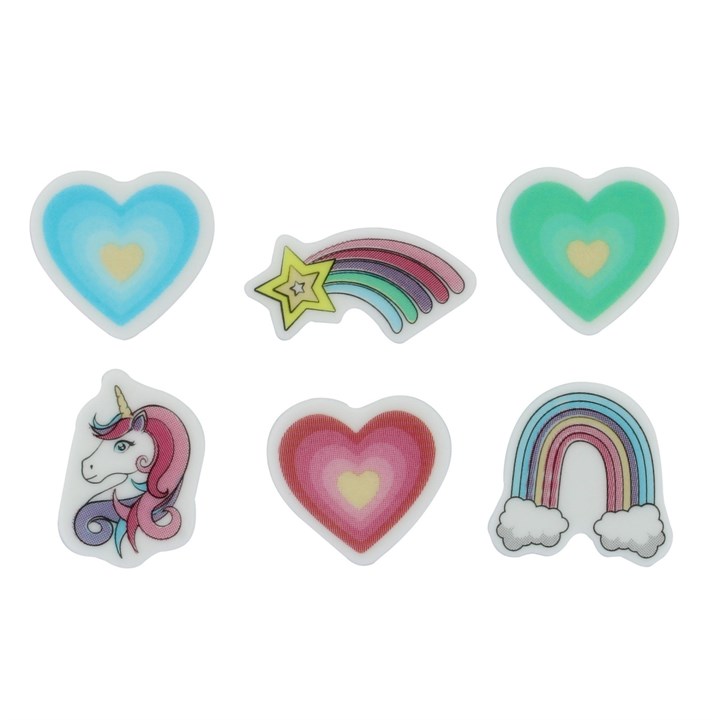 Unicorn & Rainbow Sugar Decorations - 128 Pack