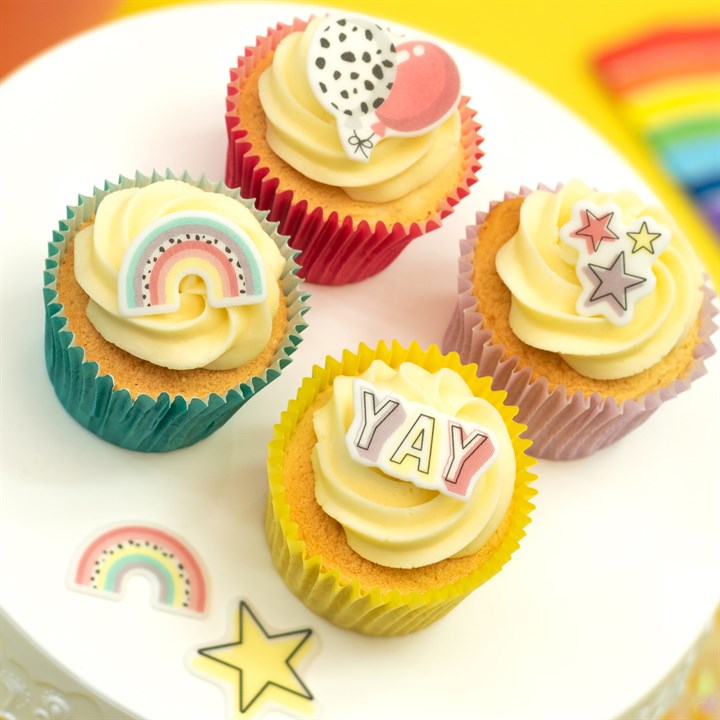 Pastel Rainbow Sugar Decorations - Pack of 32