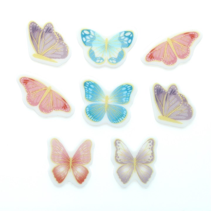 Pink, Lilac & Blue Butterflies Sugar Decorations - Pack Of 192
