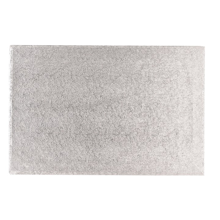 Oblong Silver Cake Drum Board - 12" x 10"