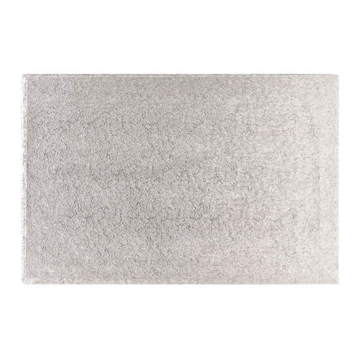 Bulk Pack - Oblong Silver Cake Drum Board - 12" x 10" - Pack of 5