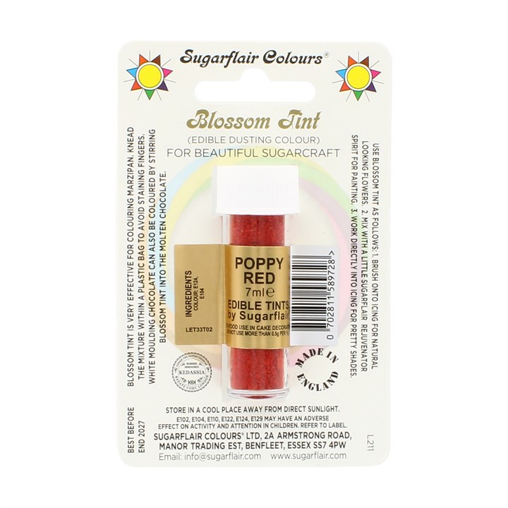 Sugarflair Poppy Red  Blossom Dusting Colour