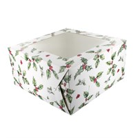 Vintage Holly Christmas Cake Box