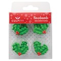 Culpitt Holly & Berry Christmas Sugar Cake Decorations - Pack of 12