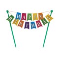Happy Birthday Cake Bunting Topper - 6 Pack