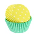 Baked with Love Green /Yellow Spot Greaseproof Baking Cases-50PK