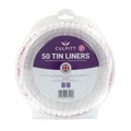 50 7" Round Cake Tin Liners - Red Stripe