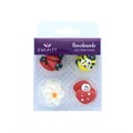 Culpitt Bee, Ladybird, Mushroom & Daisy Sugar Decorations - 12 pieces