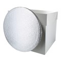 14" Round Silver Cake Drum Board & Tall White Cake Box Combo