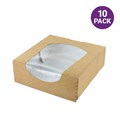 Small Kraft Brown Window Pop-Up Box - 10 Pack