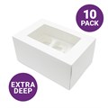 4.5" Deep White Cupcake Box - 6 Hole