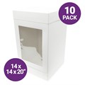 14x14x20" Extra Tall Cake Box with Window - 10 Pack