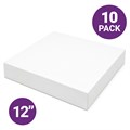 12" White Cake Box Lid - 10 Pack