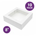 8" Window Cake Box Lid - 10 Pack