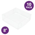 8" Transparent Cake Box Lid - 10 Pack