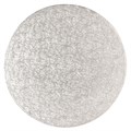 9'' (228mm) Double Thick Round Turned Edge Cake Cards Silver Foil (between 2.5 & 3mm Thick)