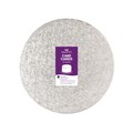 12'' (304mm) Double Thick Round Turned Edge Cake Cards Silver Foil (between 2.5 & 3mm Thick)