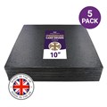 Culpitt Premium 10'' Square Black Cake Boards - 5 Pack
