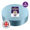 Culpitt Premium 10'' Round Light Blue Cake Boards - 5 Pack