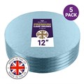 Culpitt Premium 12'' Round Light Blue Cake Boards - 5 Pack